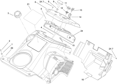 Shroud And Control Panel Assembly Diagram and Parts List for 33005 270000001 - 270999999 Lawn Boy Snow Blower